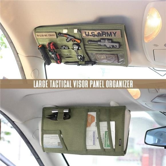 Molle Visor Panel Organizer, Tactical Car Visor Cover, Compatible Vehicle Visor - Picture 3 of 5